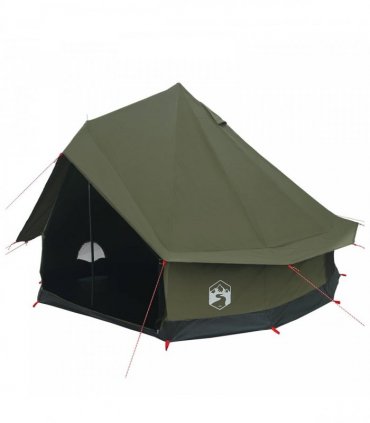 vidaXL Family Tent Army Green 6-Person Polycotton