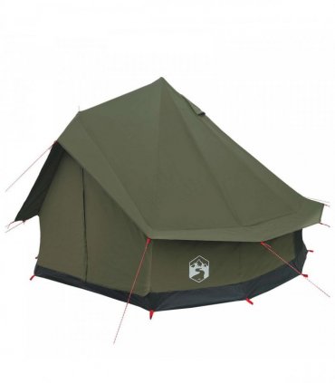 vidaXL Family Tent Army Green 6-Person Polycotton