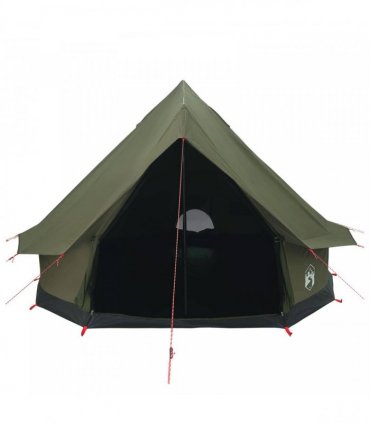 vidaXL Family Tent Army Green 6-Person Polycotton