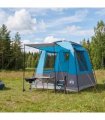 vidaXL Party Tent Blue 4-Person 185T Polyester with PU Coating
