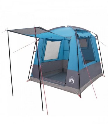 vidaXL Party Tent Blue 4-Person 185T Polyester with PU Coating