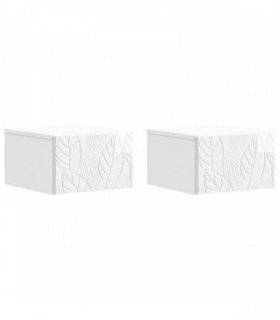 vidaXL Wall-Mounted Bedside Cabinet 2 pcs High Gloss White