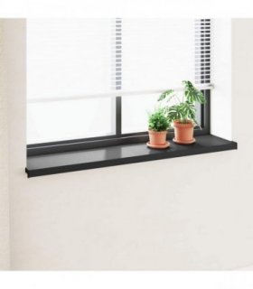 vidaXL Window Sill Black with wood grain 140 x 30 x 4.5 cm PVC