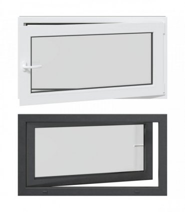 vidaXL Basement Window RISOR 110 x 70 cm PVC and Glass Anthracite