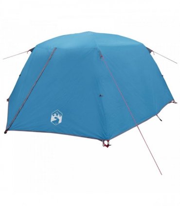 vidaXL Backpacking Tent Blue 4-Person 185T Polyester with PU Coating