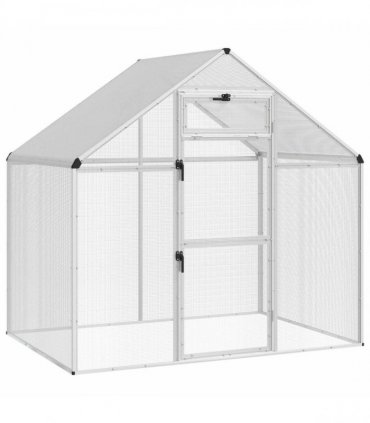 vidaXL Bird Cage Silver 181.5 x 110.5 x 173.5 cm Welded Wire Mesh