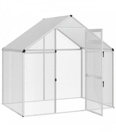 vidaXL Bird Cage Silver 181.5 x 110.5 x 173.5 cm Welded Wire Mesh