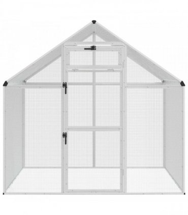 vidaXL Bird Cage Silver 181.5 x 110.5 x 173.5 cm Welded Wire Mesh