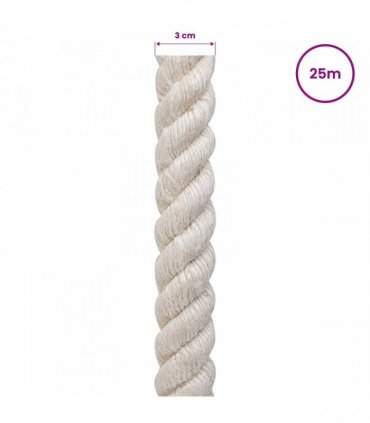vidaXL Jute Rope 30 White 100% Tossa jute
