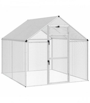 vidaXL Bird Cage Silver 181.5 x 221 x 173.5 cm Welded Wire Mesh