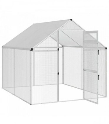 vidaXL Bird Cage Silver 181.5 x 221 x 173.5 cm Welded Wire Mesh