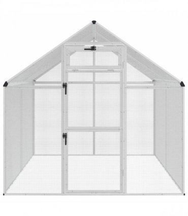 vidaXL Bird Cage Silver 181.5 x 221 x 173.5 cm Welded Wire Mesh