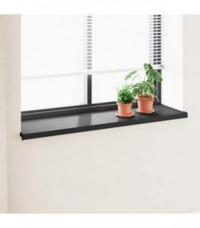 vidaXL Window Sill Black with wood grain 120 x 40 x 4.5 cm PVC