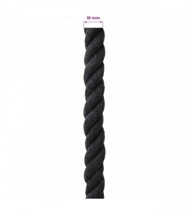 vidaXL Rope Black 1.6 x 1.6 x 5000 cm Cotton