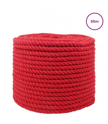 vidaXL Rope Red 1 x 1 x 5000 cm Cotton
