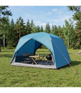 vidaXL Backpacking Tent Blue 2-Person 185T Polyester with PU Coating