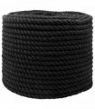 vidaXL Rope Black 1.4 x 1.4 x 25000 cm Cotton