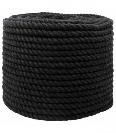 vidaXL Rope Black 1.2 x 1.2 x 10000 cm Cotton