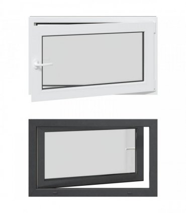 vidaXL Basement Window RISOR 100 x 50 cm PVC and Glass Anthracite