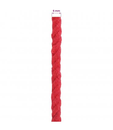 vidaXL Rope Red 0.6 x 0.6 x 5000 cm Cotton