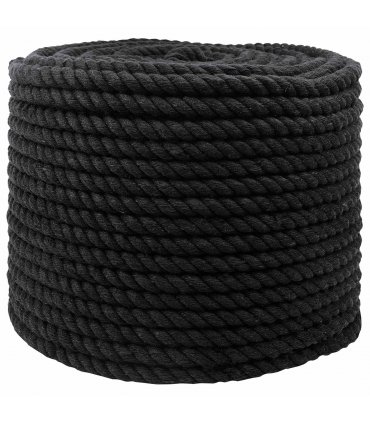 vidaXL Rope Black 1 x 1 x 5000 cm Cotton