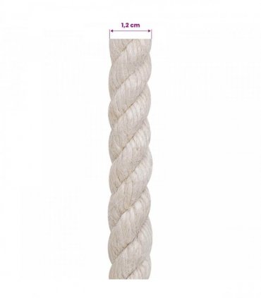 vidaXL Jute Rope 12 White 100% Tossa jute