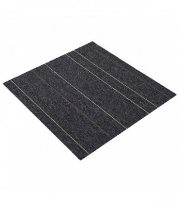vidaXL Carpet Tile Dark Grey with Stripes 50 x 50 cm 4 pcs