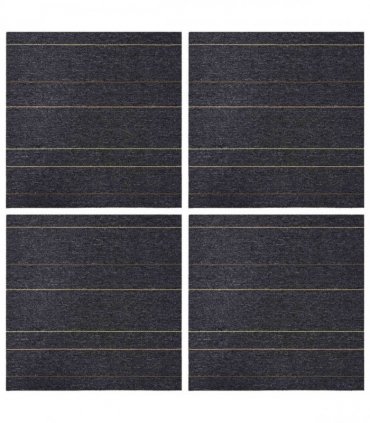 vidaXL Carpet Tile Dark Grey with Stripes 50 x 50 cm 4 pcs
