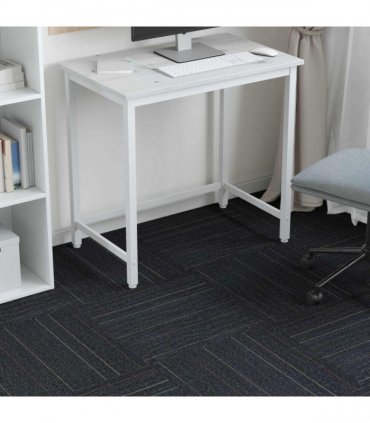 vidaXL Carpet Tile Dark Grey with Stripes 50 x 50 cm 4 pcs