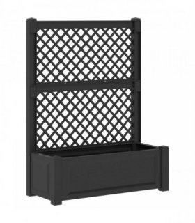 vidaXL Big Planter with Trellis Anthracite 99.5 x 43 x 133.5 cm PP