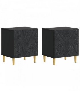 vidaXL Bedside Table 2 pcs Black 43 x 34.5 x 50 cm Engineered Wood