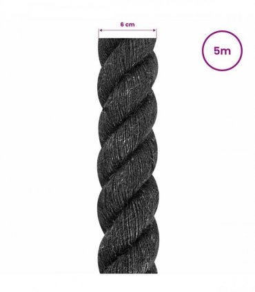 vidaXL Jute Rope 60 Black 100% Tossa jute