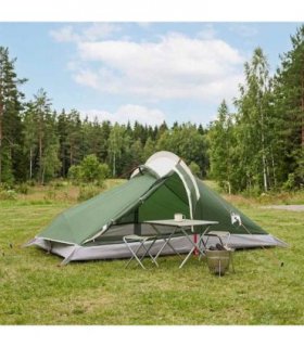 vidaXL Backpacking Tent Green 4-Person 185T Polyester with PU Coating