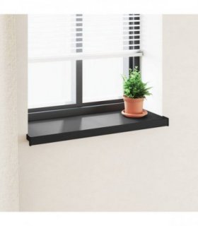 vidaXL Window Sill Black with wood grain 80 x 30 x 4.5 cm PVC