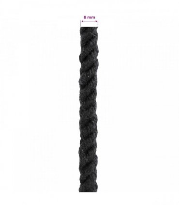 vidaXL Rope Black 0.8 x 0.8 x 5000 cm Cotton