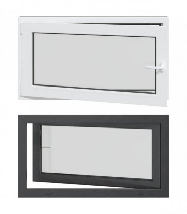 vidaXL Basement Window RISOR 110 x 70 cm PVC and Glass Anthracite