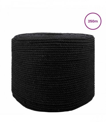 vidaXL Rope Black 0.8 x 0.8 x 25000 cm Cotton