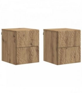 vidaXL Wall-Mounted Bedside Cabinet 2 pcs Artisan Oak