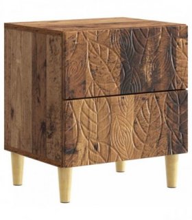 vidaXL Bedside Table Old Wood 43 x 34.5 x 48 cm Engineered Wood