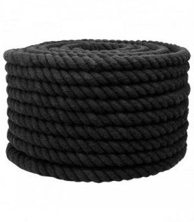 vidaXL Rope Black 2 x 2 x 10000 cm Cotton