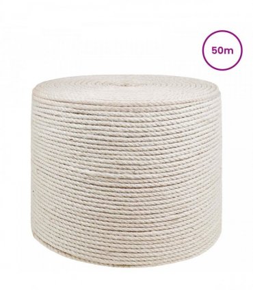 vidaXL Jute Rope 8 White 100% Tossa jute
