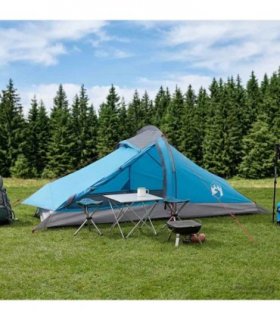 vidaXL Backpacking Tent Blue 2-Person 185T Polyester with PU Coating