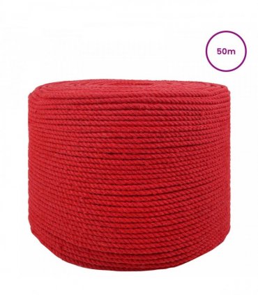 vidaXL Rope Red 0.8 x 0.8 x 5000 cm Cotton