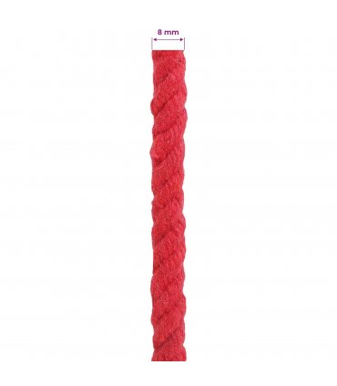 vidaXL Rope Red 0.8 x 0.8 x 5000 cm Cotton