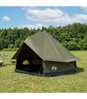 vidaXL Family Tent Army Green 8-Person Polycotton