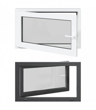 vidaXL Basement Window RISOR 100 x 70 cm PVC and Glass Anthracite