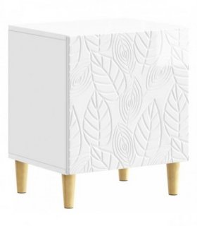 vidaXL Bedside Table High Gloss White 43 x 34.5 x 50 cm