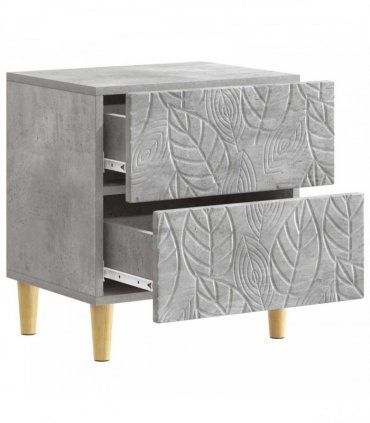 vidaXL Bedside Table Concrete Grey 43 x 34.5 x 48 cm Engineered Wood