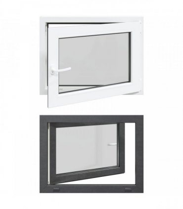 vidaXL Basement Window RISOR 80 x 60 cm PVC and Glass Anthracite