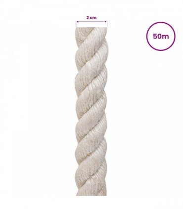 vidaXL Jute Rope 20 White 100% Tossa jute